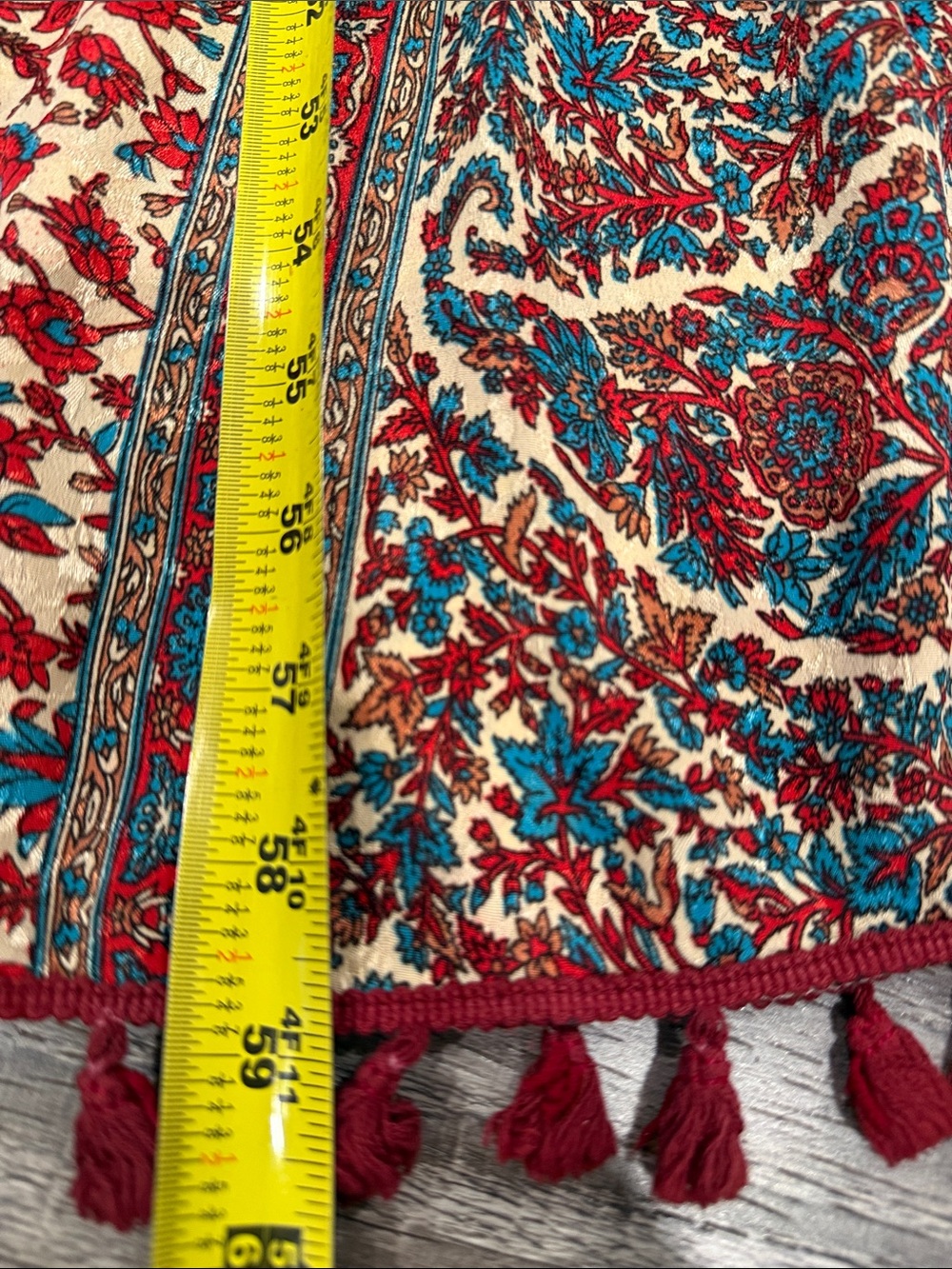 Anthropologie Raga Tassel Bohemian Paisley Kimono Maxi Dress 70s Size M Boho - Picture 8 of 9